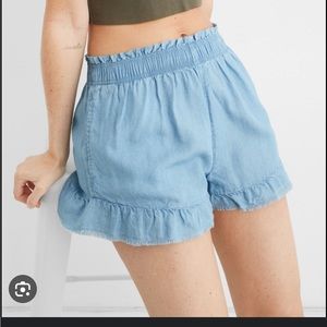 Aerie High Waisted Ruffle Shorts